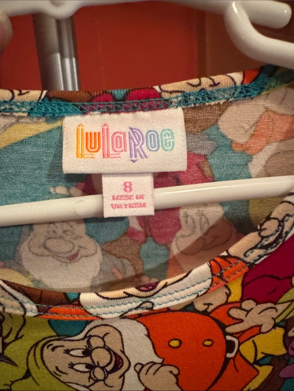 LuLaRoe Girl’s Size 8 Seven Dwarves Shirt - Picture 2 of 9